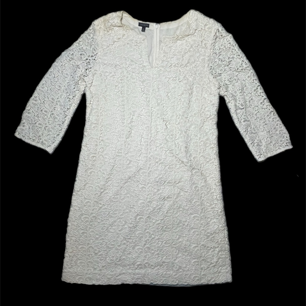 Crochet Lace Cream Talbots Dress size 16